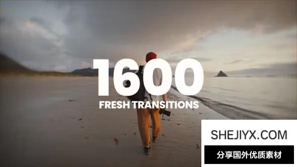 AE模板!1600个故障干扰分割扭曲转场预设素材