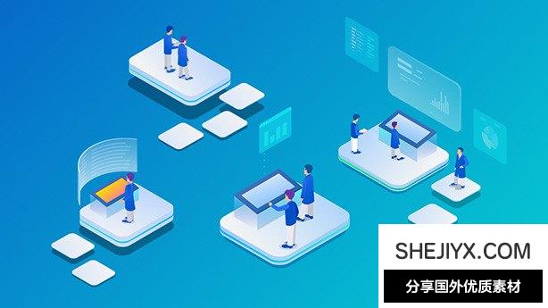 AE模板!150种2.5D慨念图形MG动画