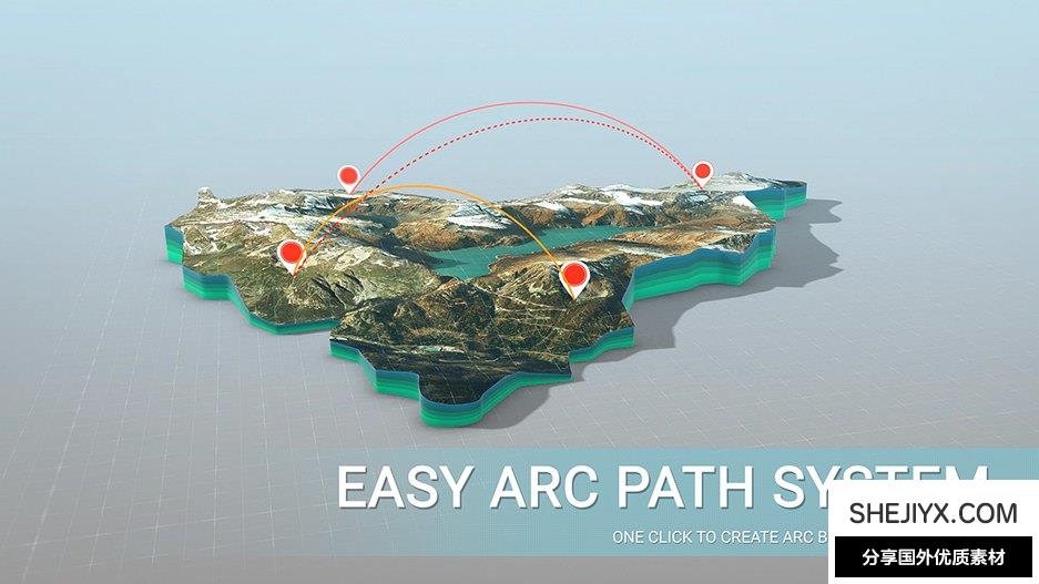 AE脚本!三维地图地形地点路径展示动画工具
